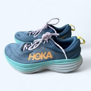 Hoka One One Bondi 8 Men's 9 2E Running Shoes Sneakers Teal Shadow